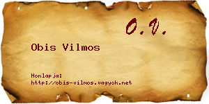 Obis Vilmos névjegykártya